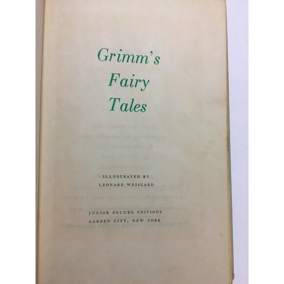 Grimm's Fairy Tales Junior Deluxe Edition 1954 Hardcover Nelson Doubleday - Picture 3 of 4